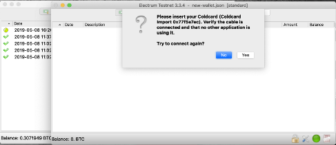 Coldcard con Electrum air gap 3