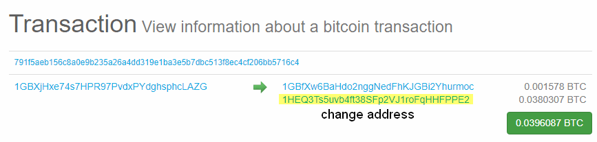 Cosa è e cosa significa in Bitcoin il "Change Address"