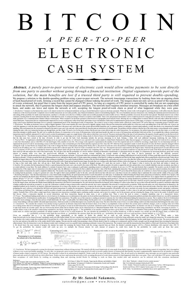 Bitcoin Poster free white paper